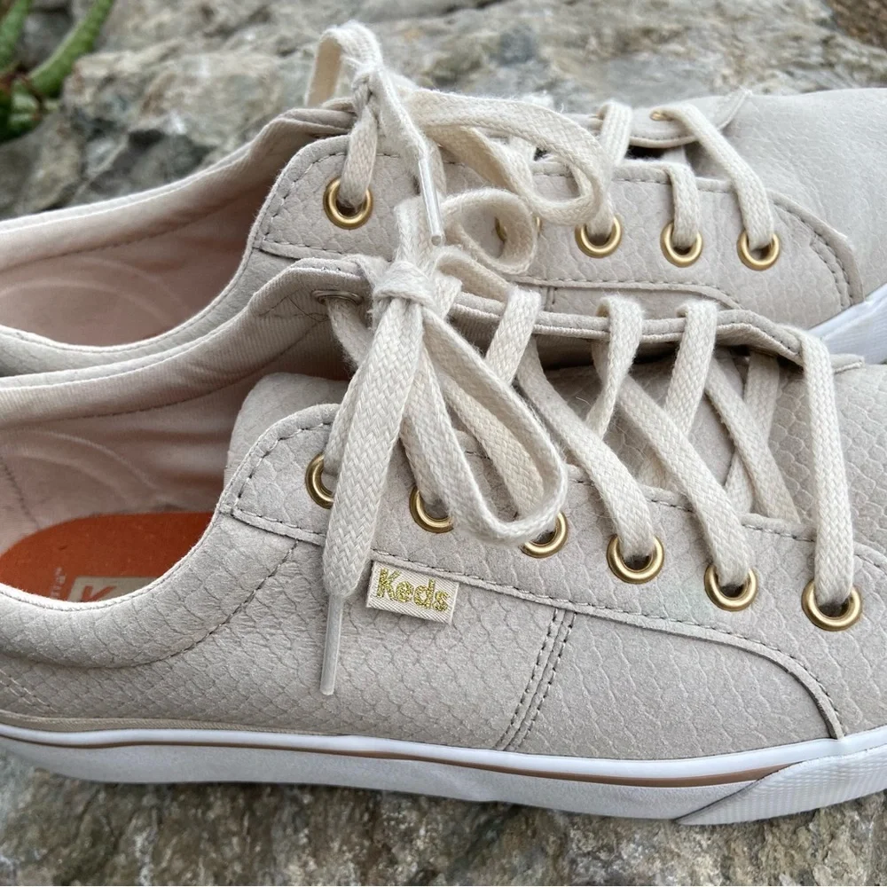 KEDS Tan Lace-Up Sneakers with Snake Print Texture ⭐️Excellent Condition - Picture 6 of 14